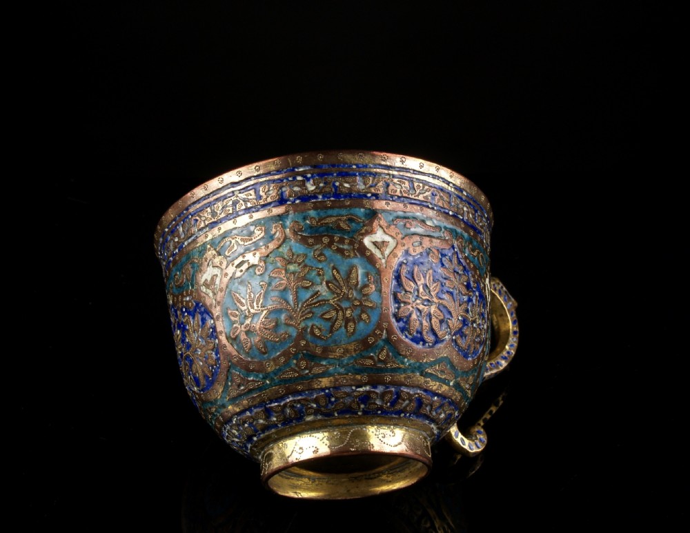 A 19th C. Kashmiri Enamelled Gilt Copper Cup. 486152 www