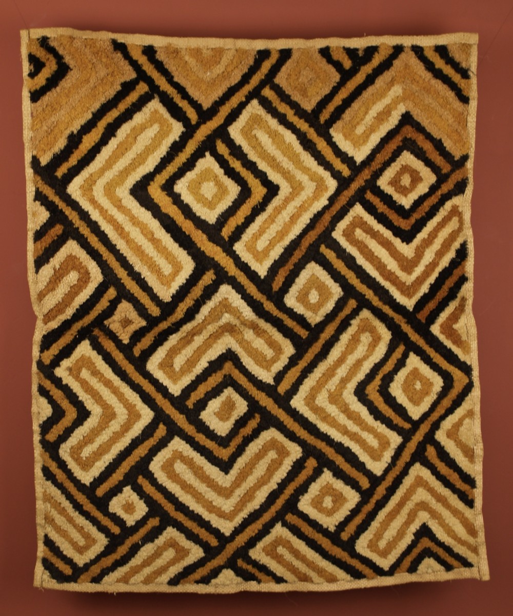 example f a fine african 'cubist' tribal textile panel kuba people drc ex uk collection