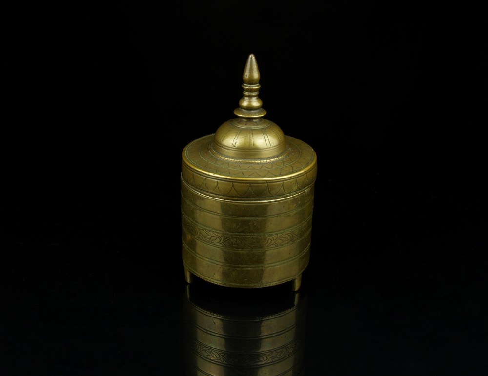 an unusual 18th century mughal cast brass box deccan india