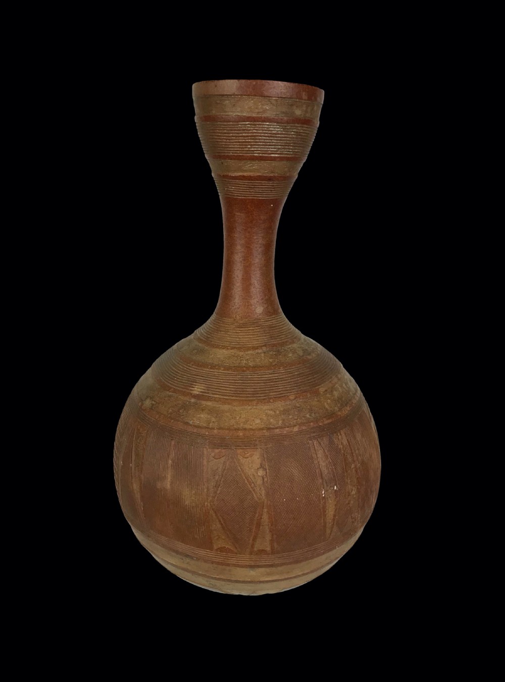 an african carved calabash bottleflask stopper fulani people nigeria late 19th to early 20th century
