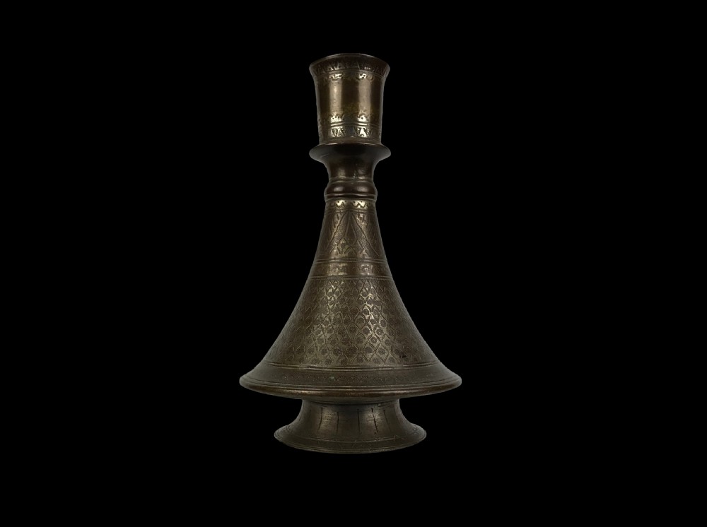 a mughal tinned bronze huqqa base deccan india early 19th century