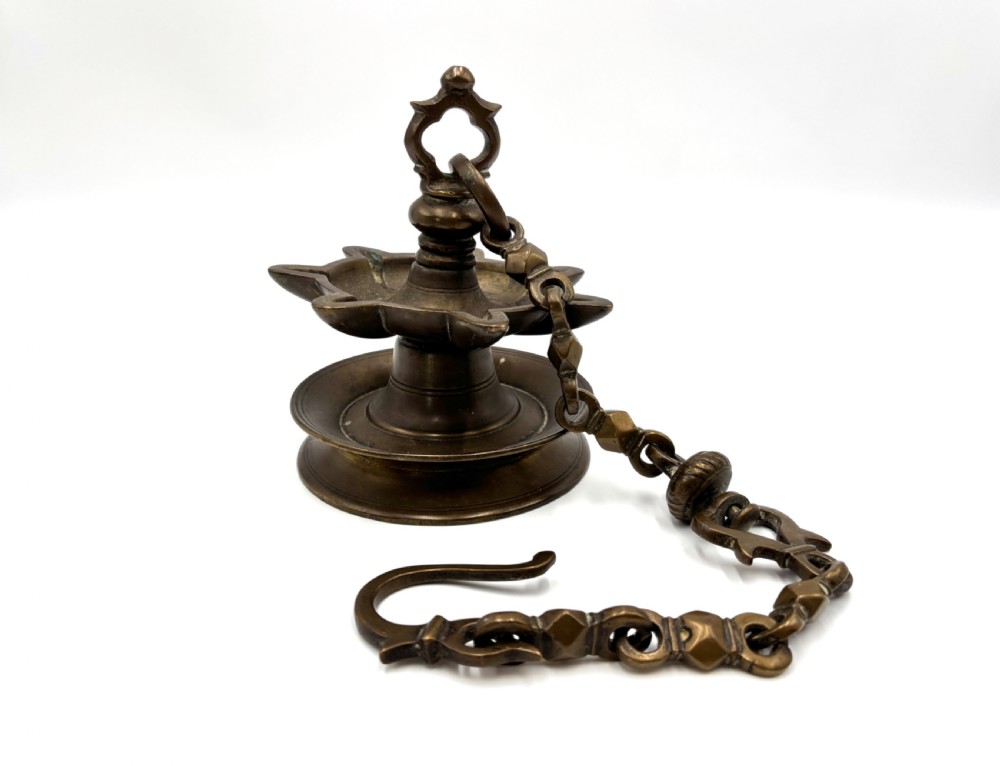a ' thookkuvilakku' cast brass suspended temple lamp kerala southern india late 18th century